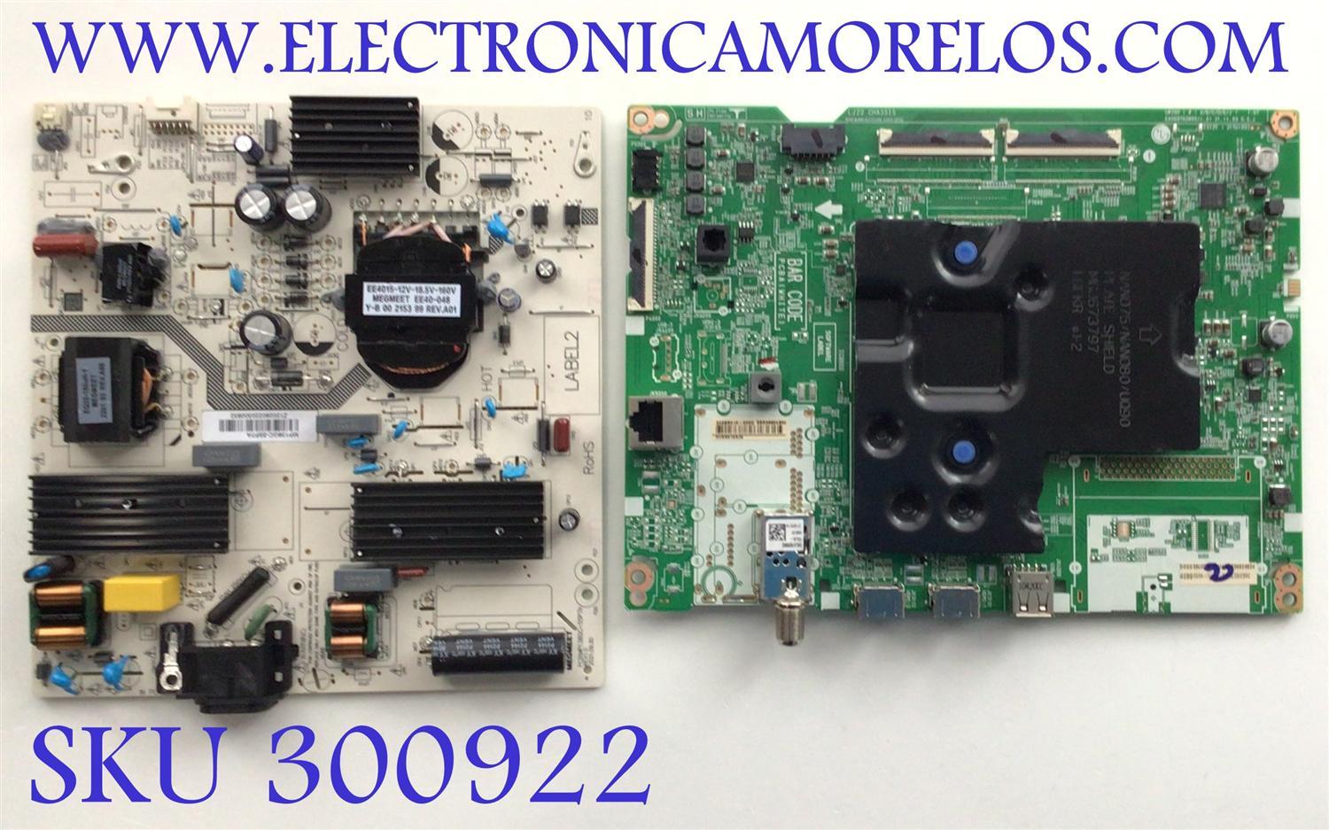 KIT DE TARJETAS PARA TV LG / MAIN EBR36624834 / EAX69762805 / 36624834 / FUENTE MP138GC-55P7A / MP138GC-55P7A / PANEL BOEI550WQ1AF1D / MODELO 55UQ7570PUJ.CUSFBH